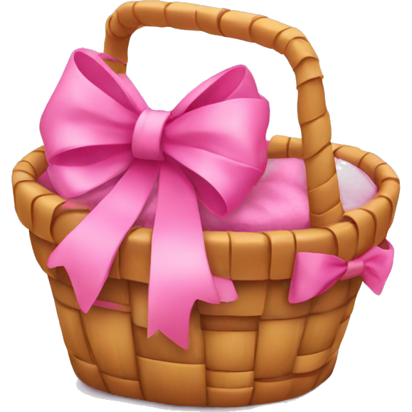 Basket with pink bow on top