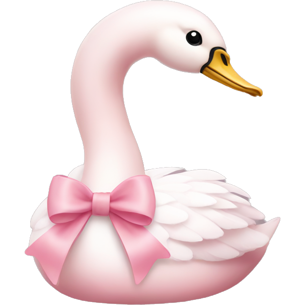 Pastel pink swan with a light pink bow