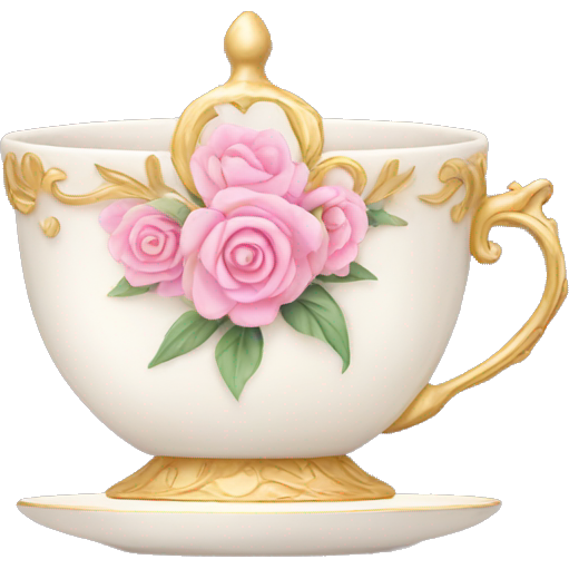 Princess tea cup with pink flowers and gold details