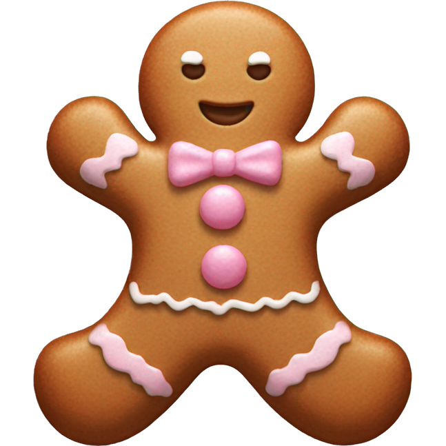 Gingerbread man with white and light pink details