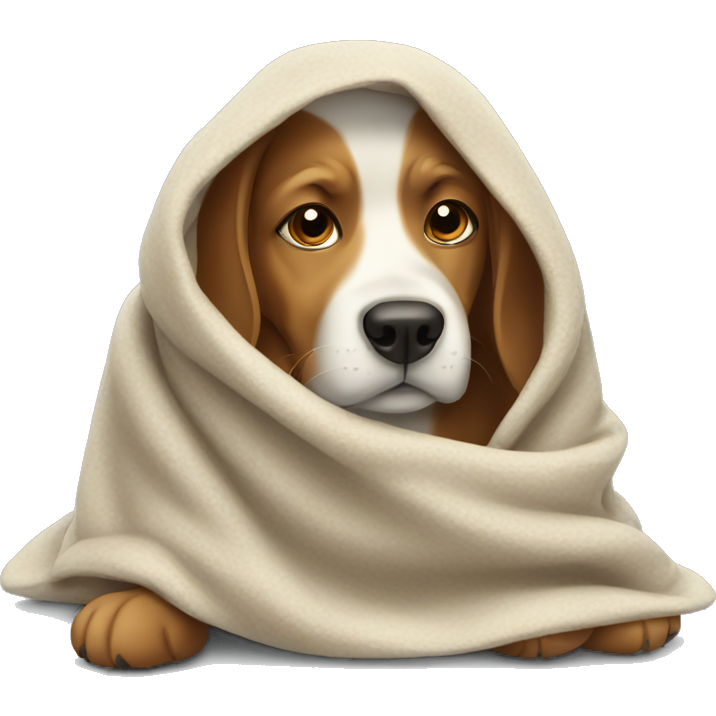 Dog under blanket