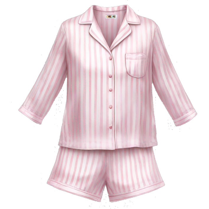 Light pink and white silk striped pyjama set