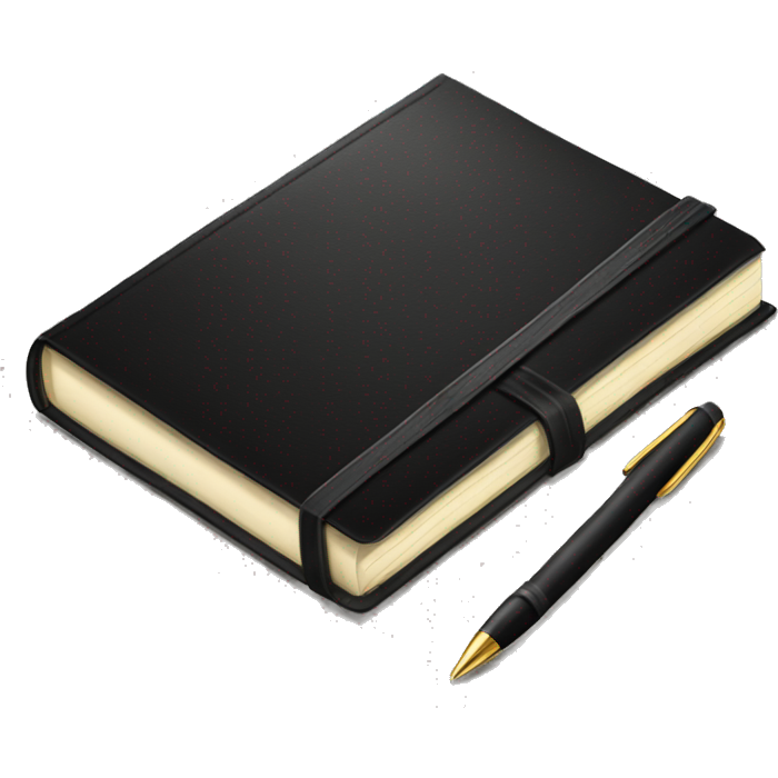 Beautiful black diary with pen