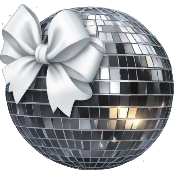 Disco ball with a white bow