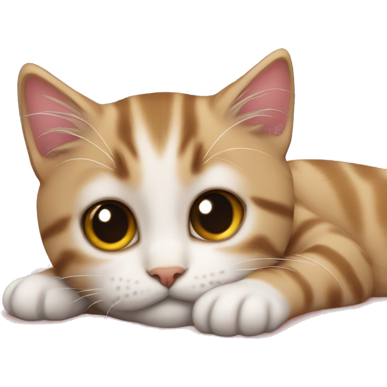 Tabby kitten laying down