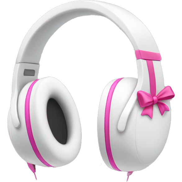 White headphones with pink bows on the side