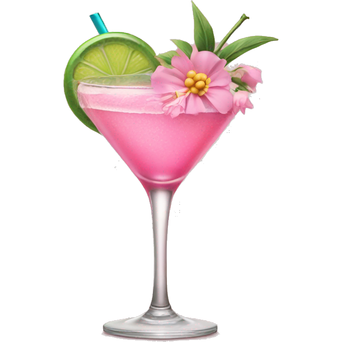 Pink Cocktail with flowers