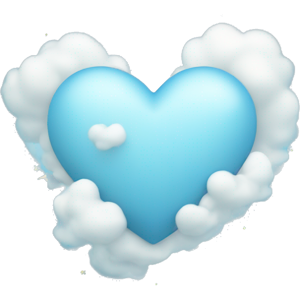 Light blue heart with clouds and stars