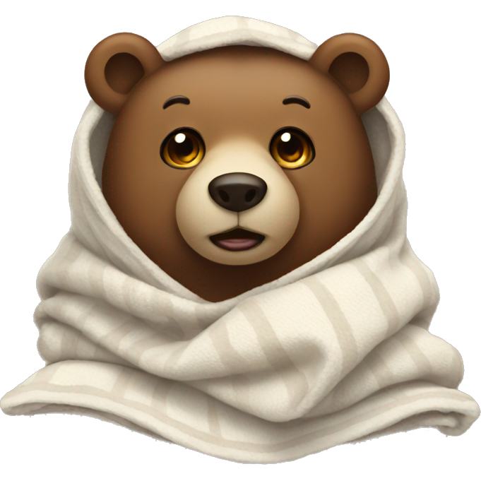 Bear cozy in blanket