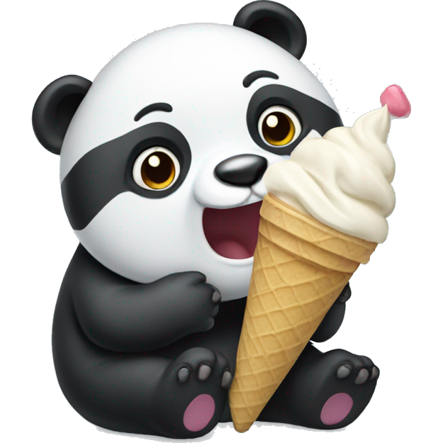 Panda eating ice cream
