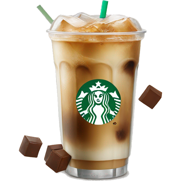 Starbuck ice coffee with ice cubes