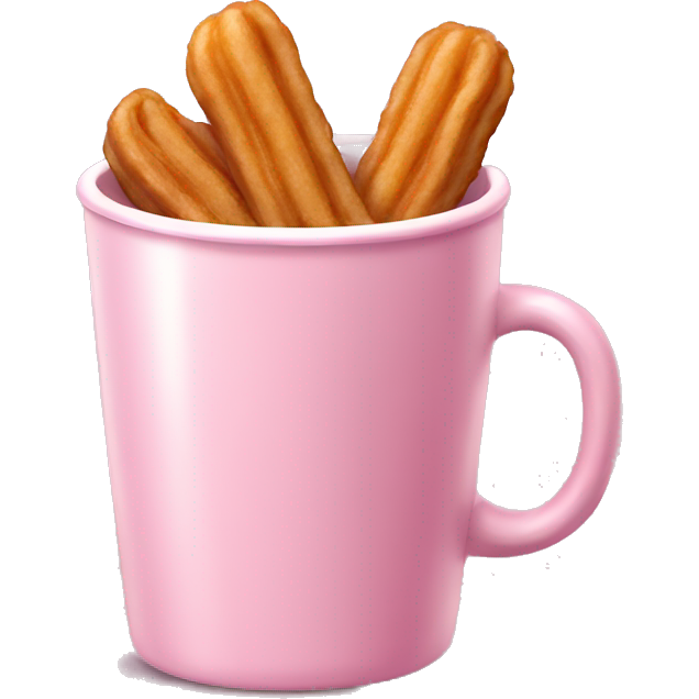 Baby Pink Cup with straight churros inside