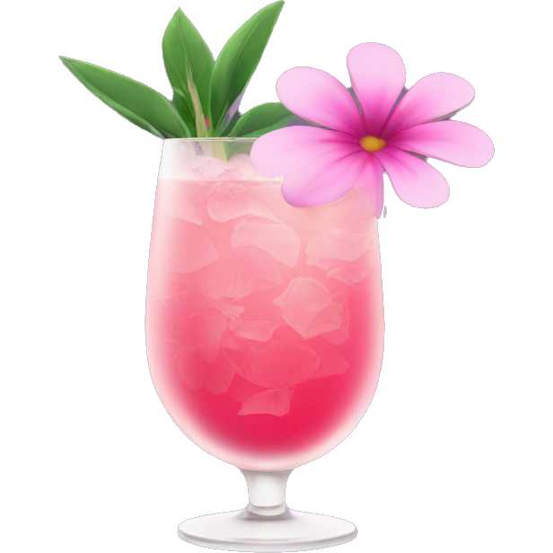 Cocktail with pink flowers