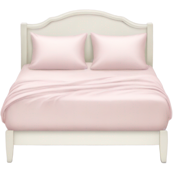 Light pink silk bed with white headboard