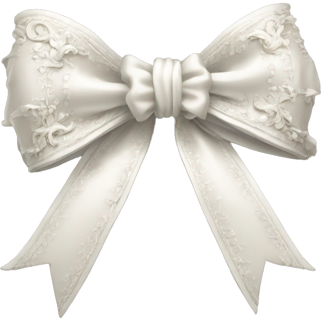 Vintage rococo bow white