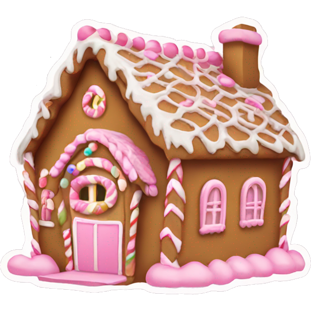 Cute gingerbread house pink