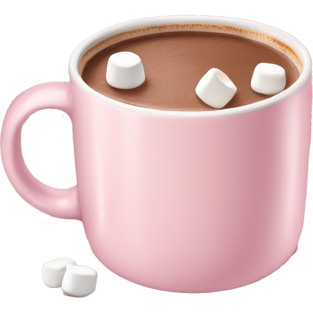 Light Pink mug of hot chocolate with marshmallows
