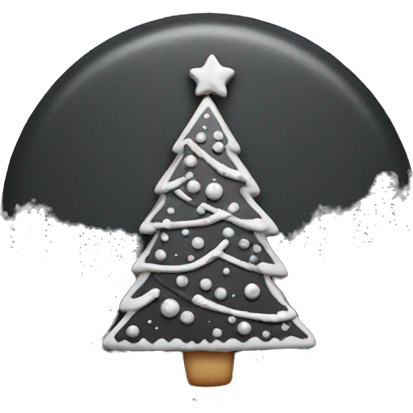 Black and silver Christmas tree cookie