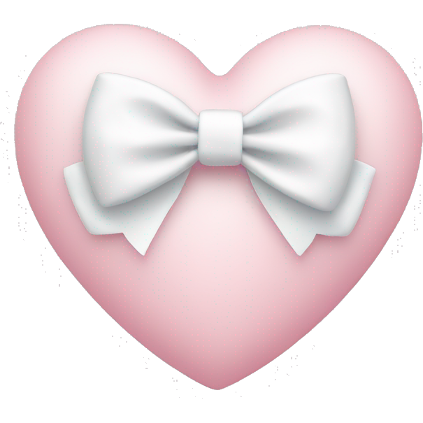 Pastel pink heart with white bow