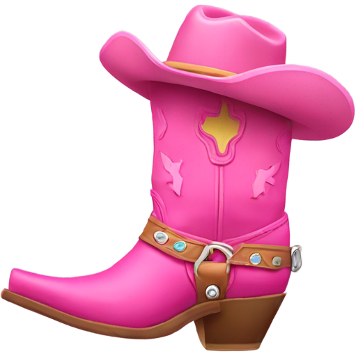 A Pink Cowboy Boot with Spurs