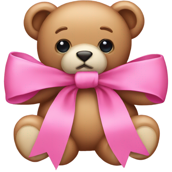 Pink bow + teddy bear