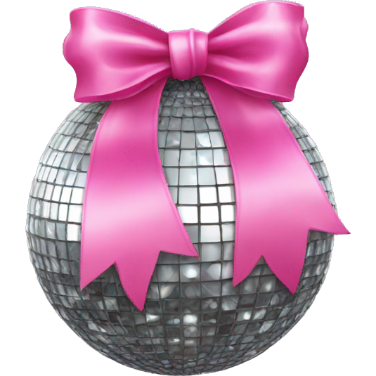 Disco ball with a pink bow on top