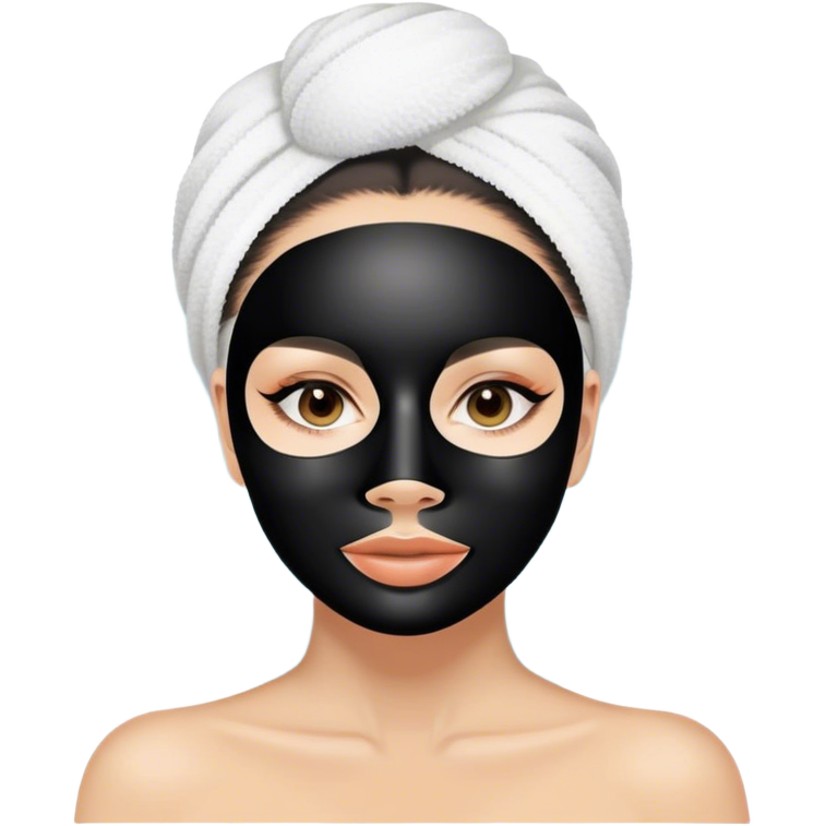 Lady with black full face mask spa