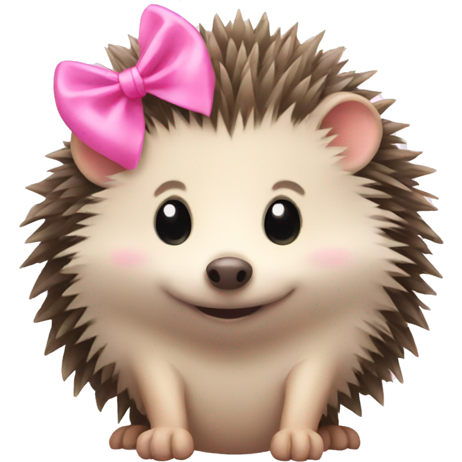 Hedgehog with a pink bow