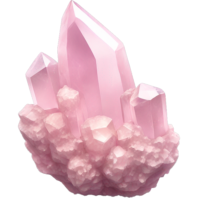 Light pink quartz crystal cluster