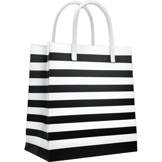 Black and white striped Sephora shopping bag
