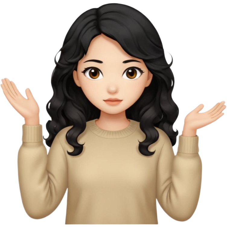 Beautiful girl,Black hair,wavy hair，long hair,Black eyes,Chinese, beige sweater