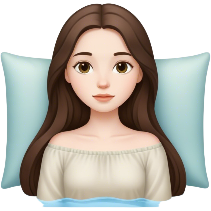 Beautiful pale brunette girl with long hair relaxing