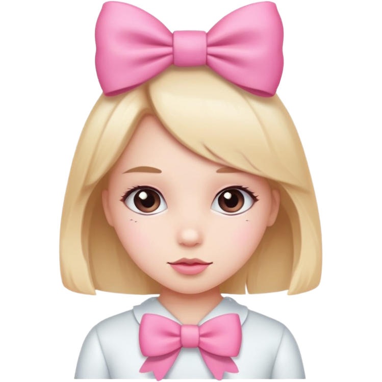 Cute girl with bow pink