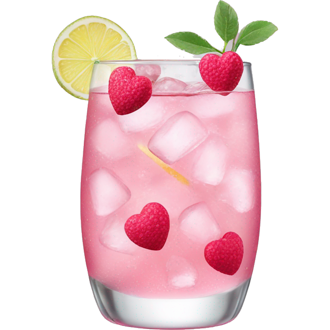 Gin Tonic mit rosa Herzen