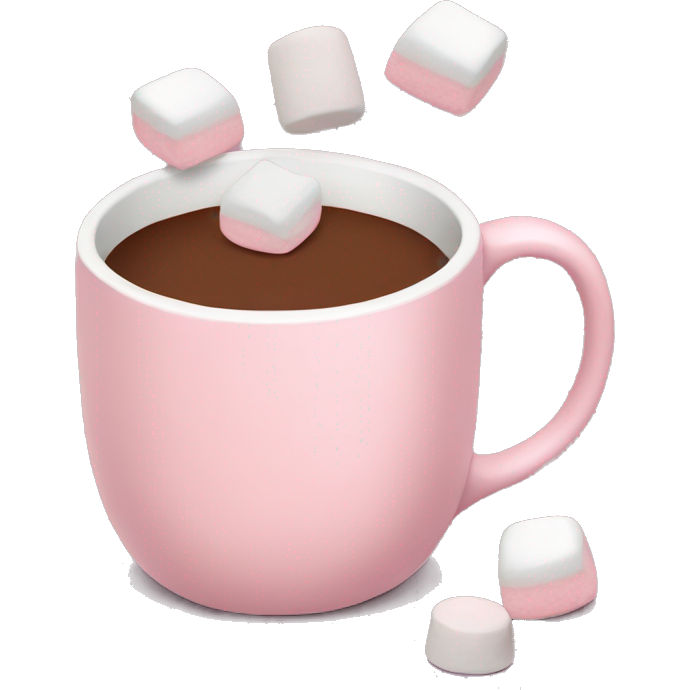 Light Pink mug of hot chocolate with marshmallows