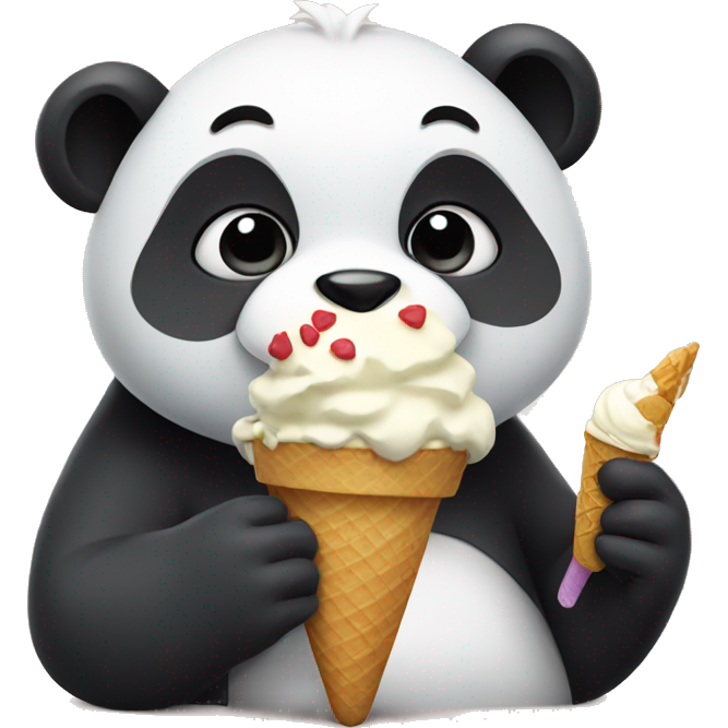 Panda eating ice cream