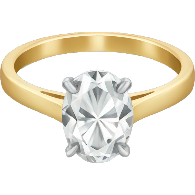 Oval diamond ring with gold band