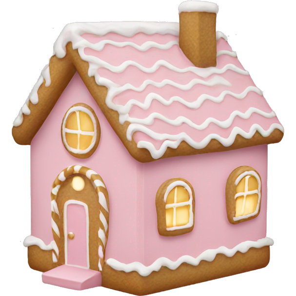 Light pink and gold and white gingerbread house