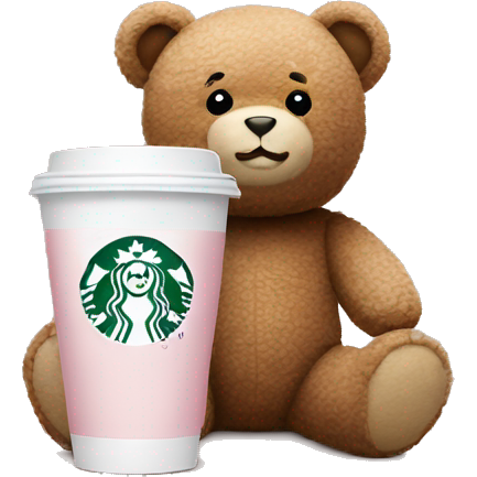 Teddy in Rosé With Starbucks Cup
