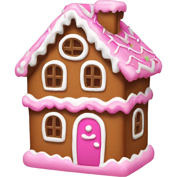 A pink gingerbread house