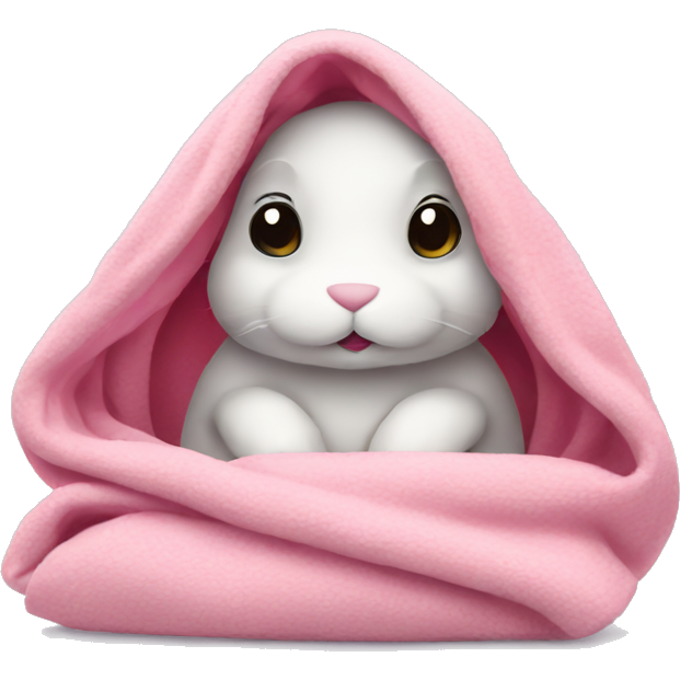 Bunny in pink blanket