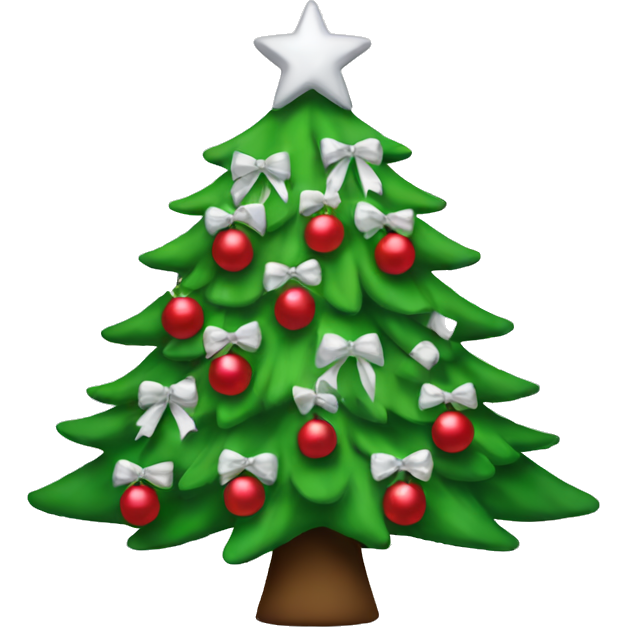 Christmas tree with White bows