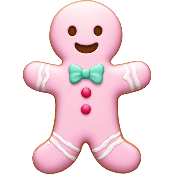 Pastel pink gingerbread man