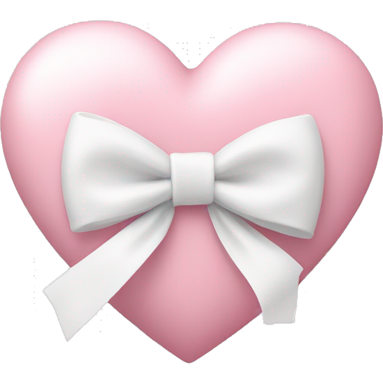 Pastel pink heart with white bow
