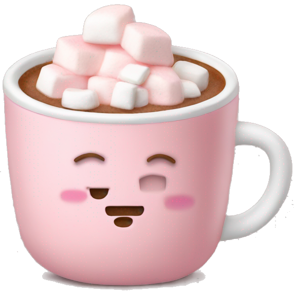 Light pink hot coco with marshmallows