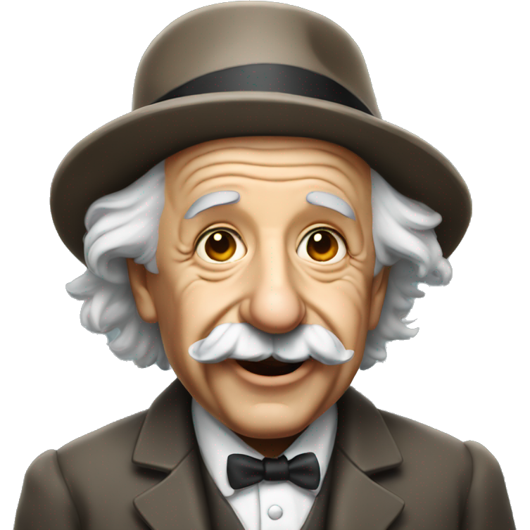 Albert Einstein wearing a fedora.