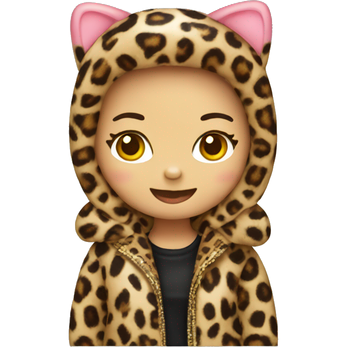 Hello kitty with a leopard jacket