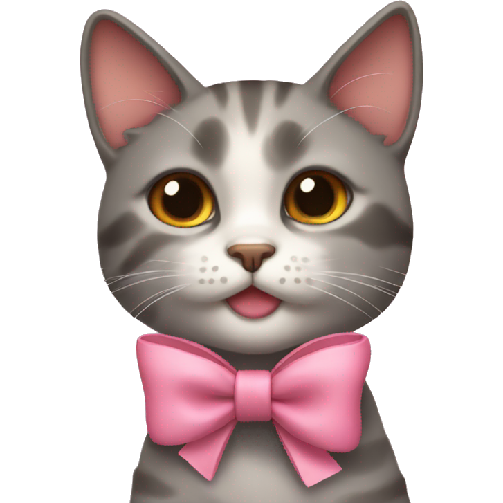 A cat with a cute bow