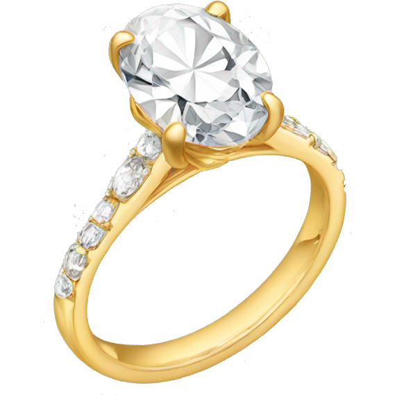 Gold engagement ring with oval diamond