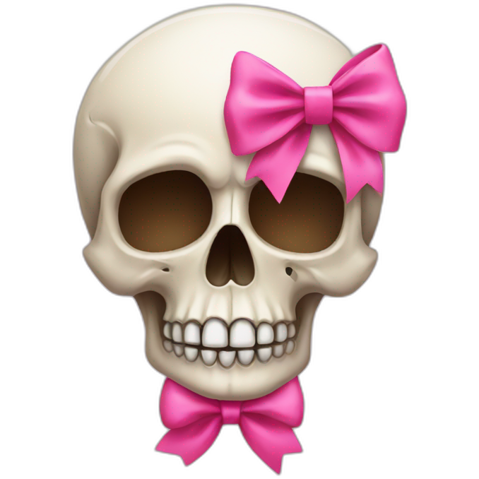Skull with a pink bow